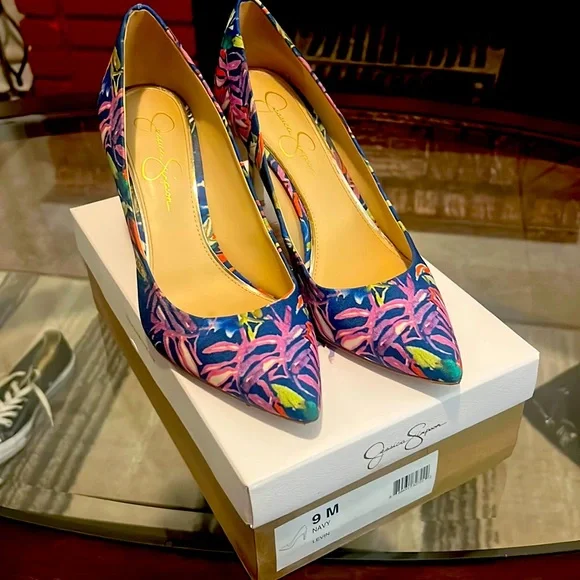 Jessica Simpson-Colorful printed heel size 9 - Picture 1 of 5
